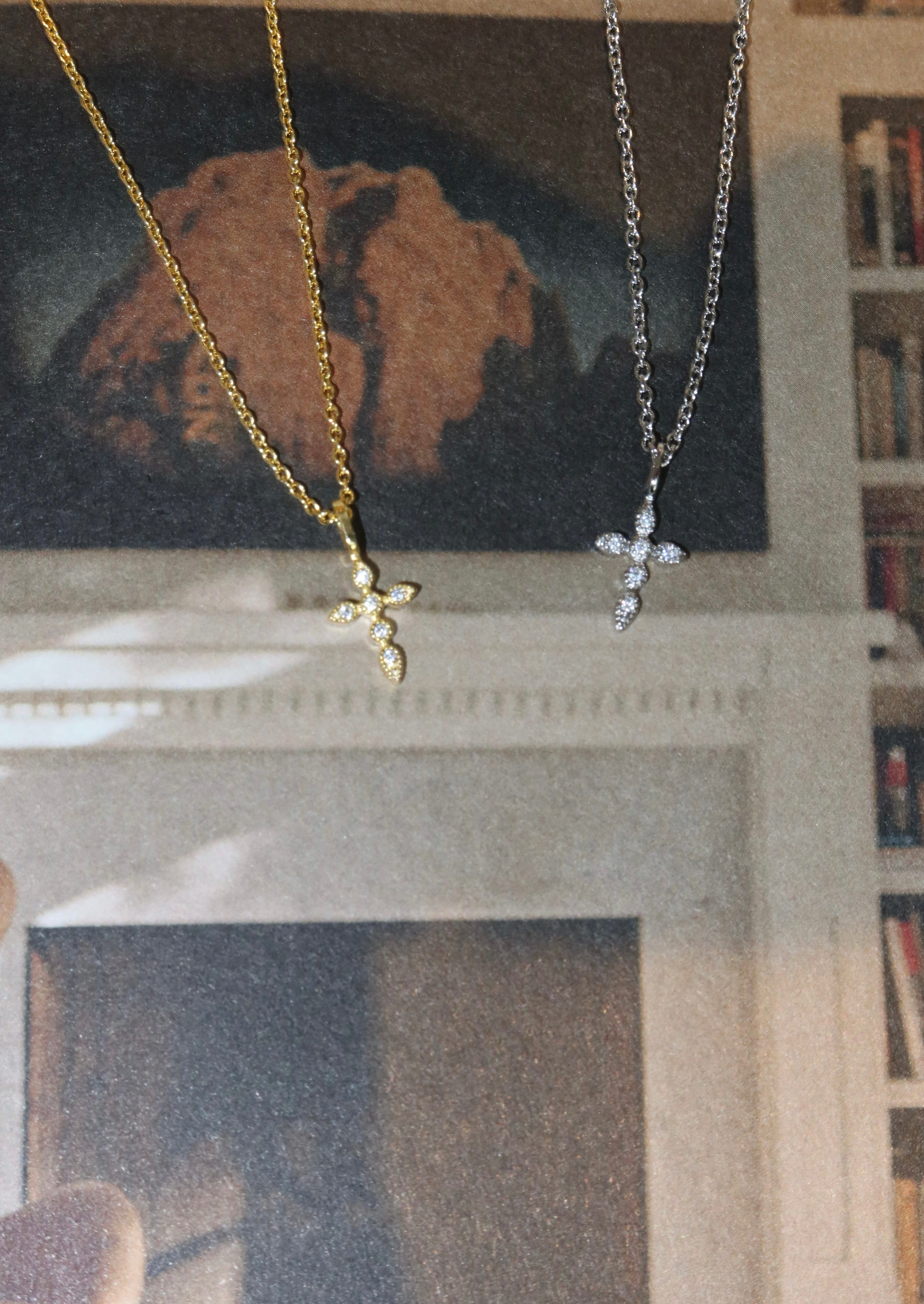 Rango Diamond Cross Silver Necklace