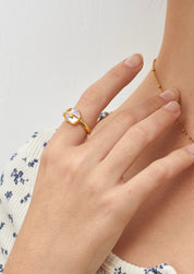 Love in Moonstone Golden Ring
