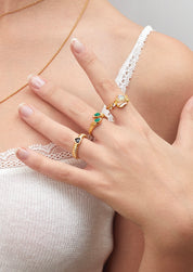 Love in Moonstone Golden Ring