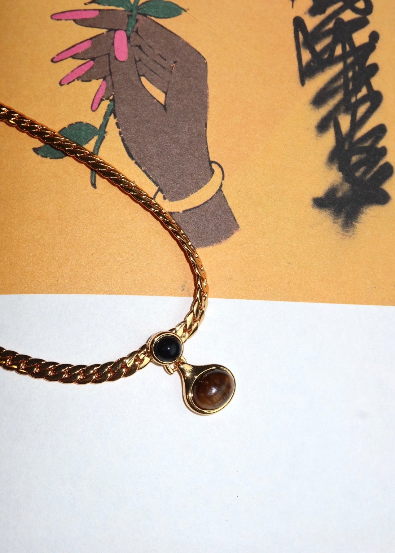 Cornelia Tiger's Eye Myth Golden Necklace