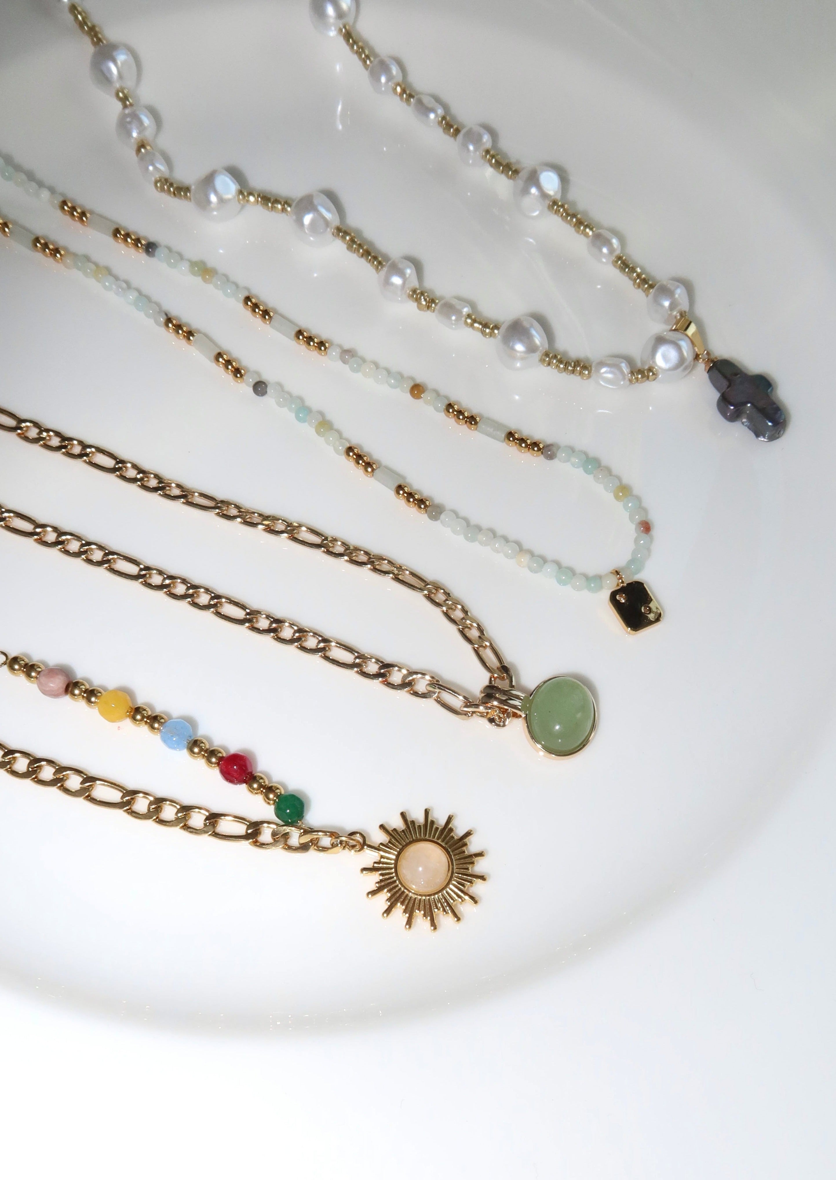 Jaded Jade Golden Necklace