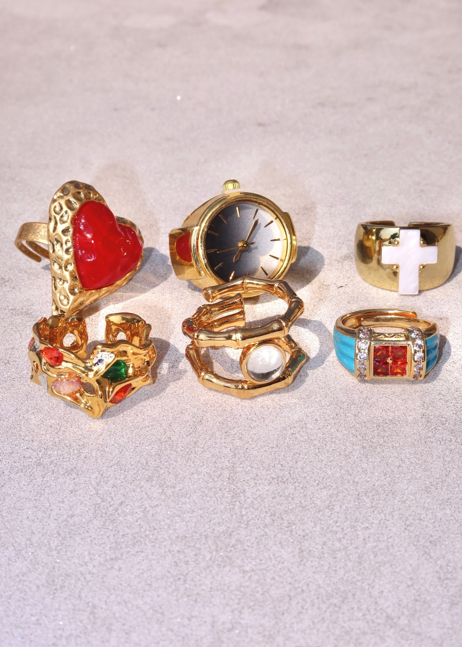 Midnight O'clock Adjustable Ring