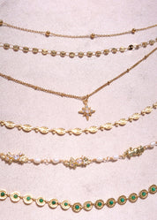 Star Trio-Layer Golden Chain Necklace