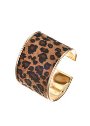 Leopard Chunky Golden Bangle Bracelet