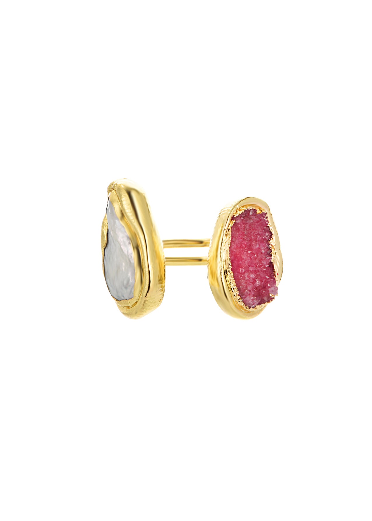 Hailey Orange Natural Stone Golden Ring