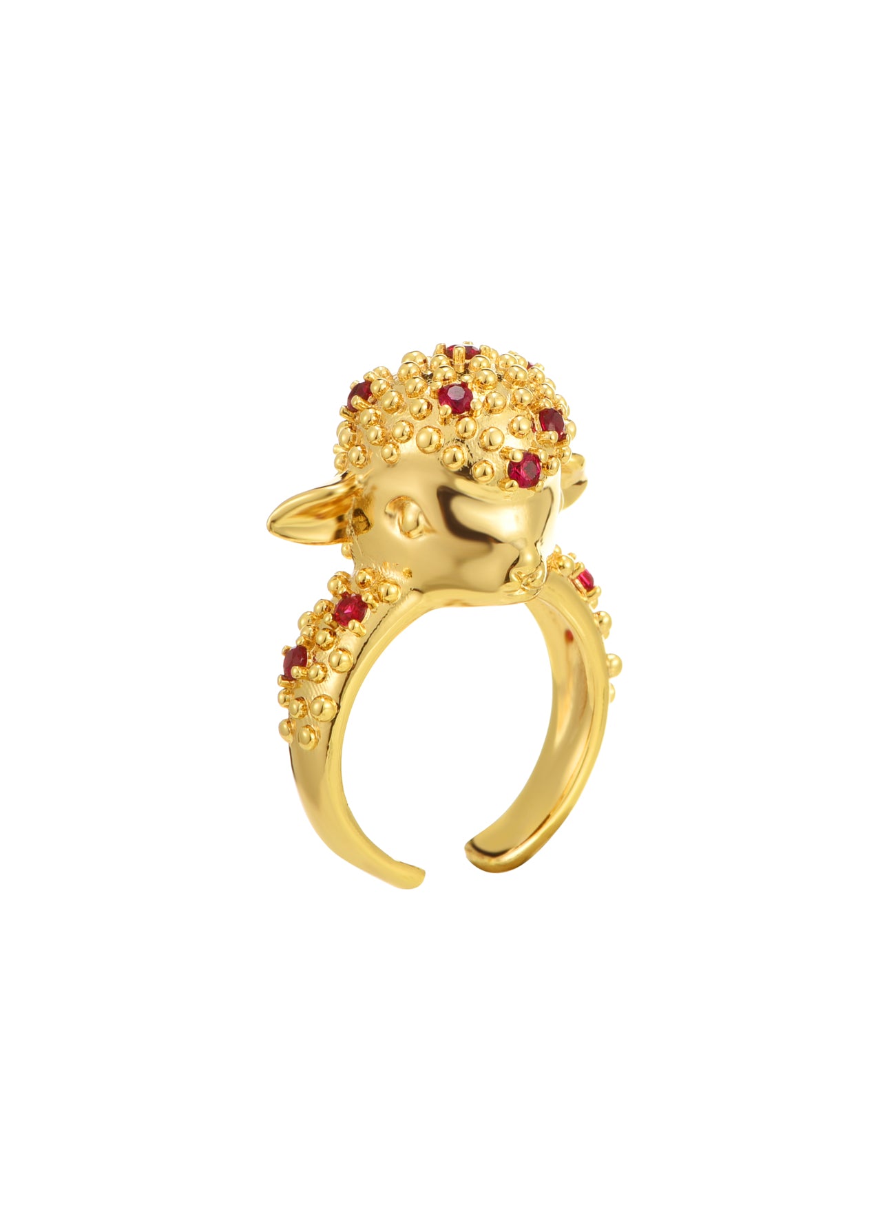 Blissful Seraphim - Gentle Lamb Ring in Golden