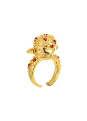Blissful Seraphim - Gentle Lamb Ring in Golden