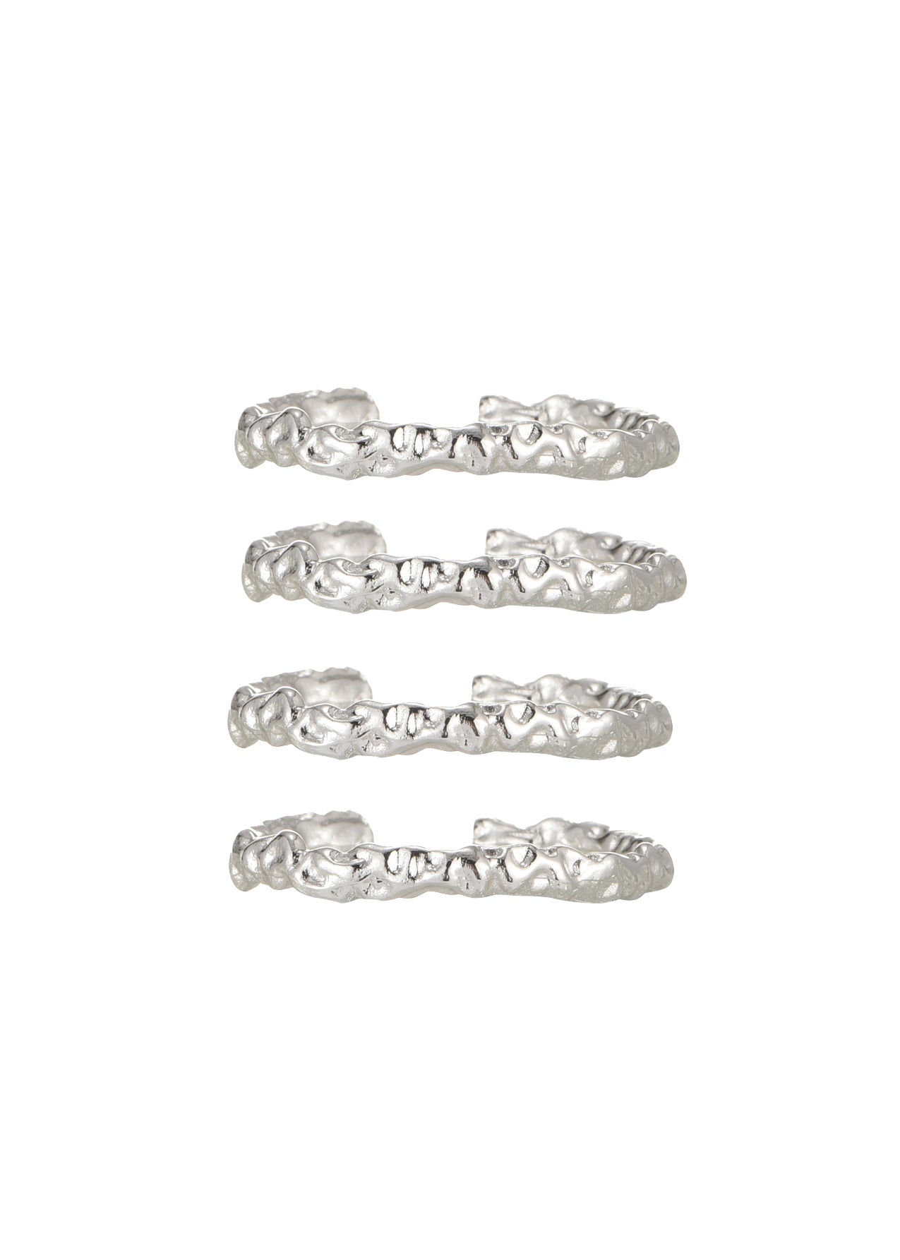 Quatre Slim Silver Rings Set