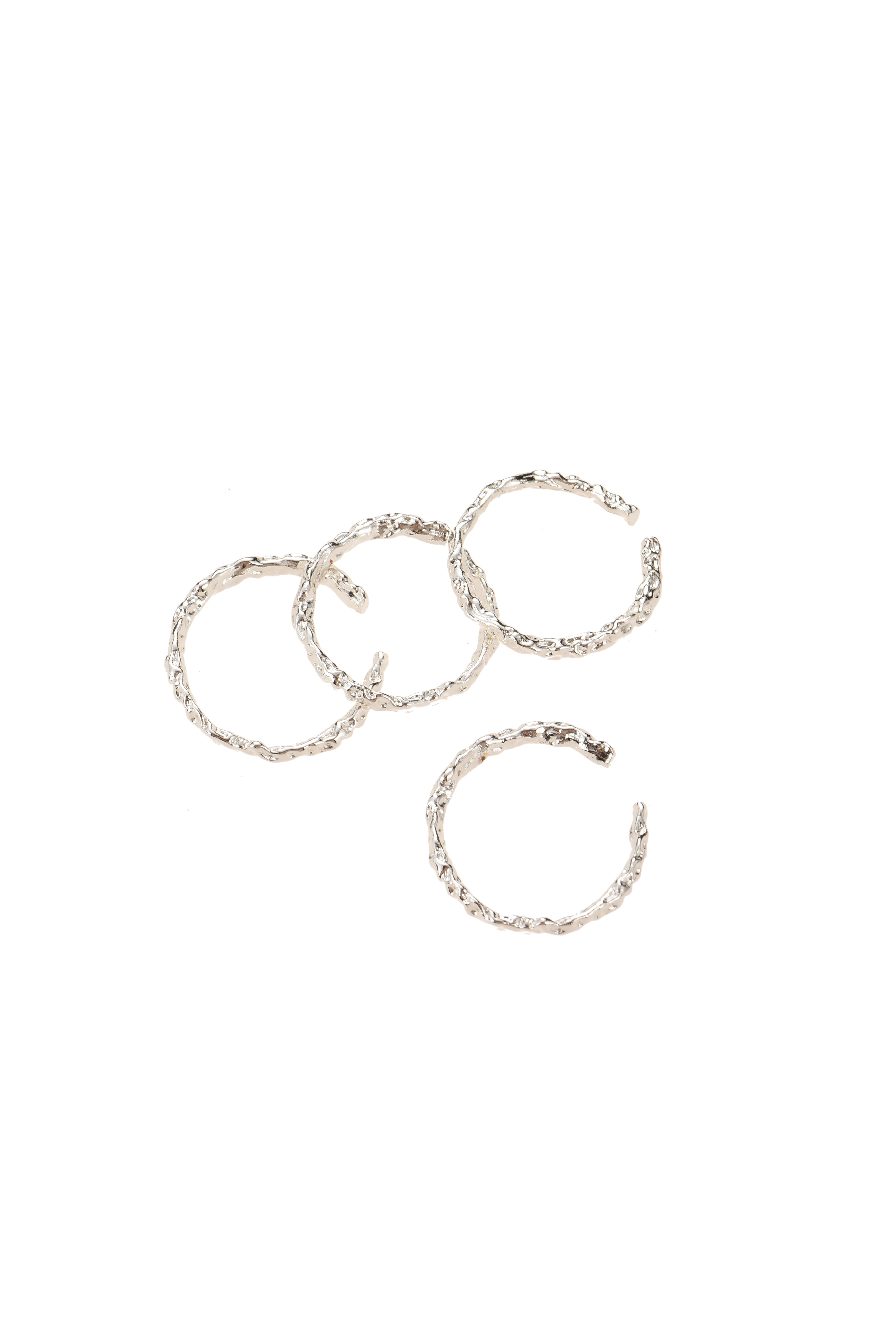 Quatre Slim Silver Rings Set