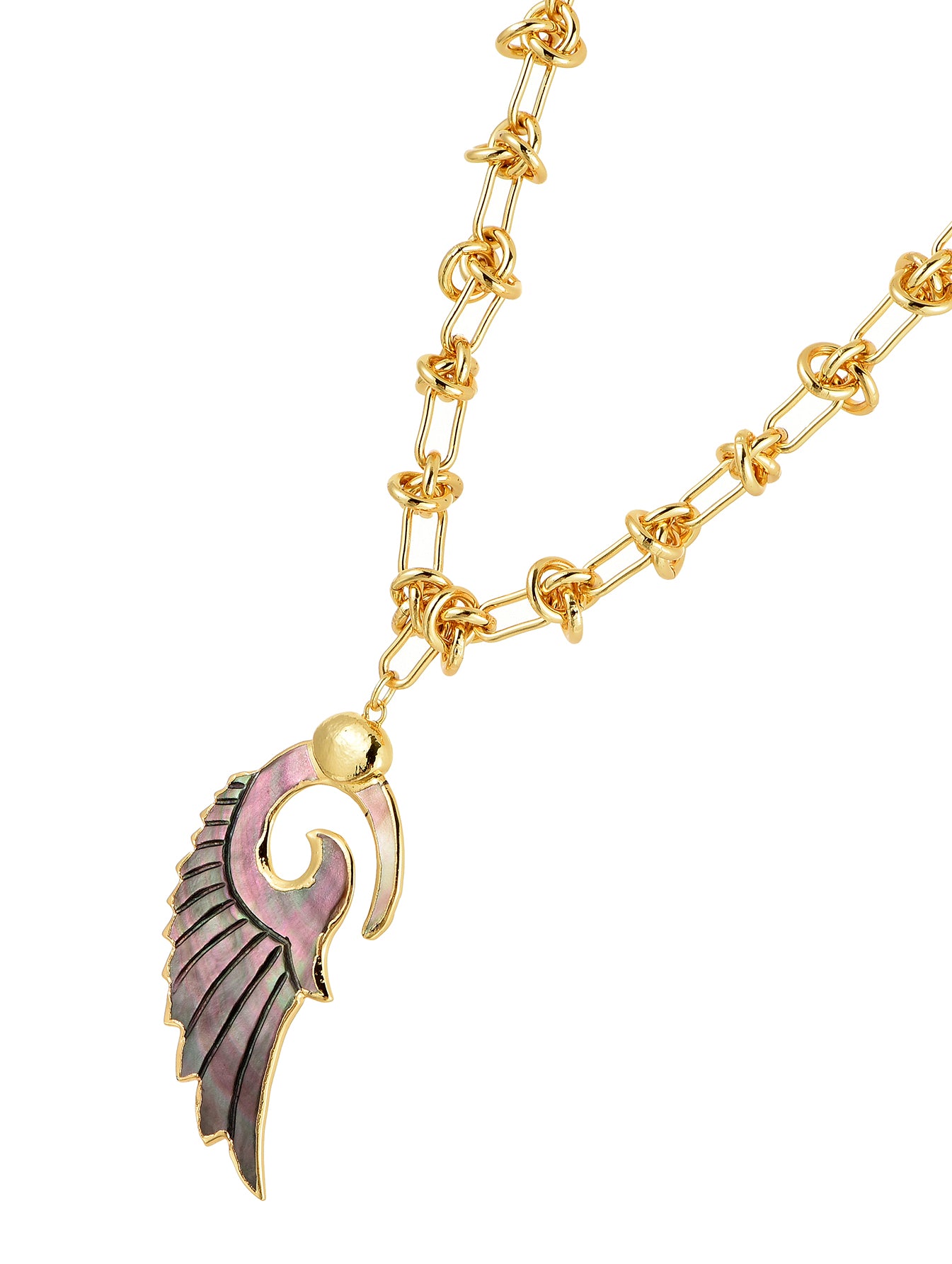Lover's Black Angel Wing Golden Necklace