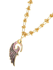 Lover's Black Angel Wing Golden Necklace
