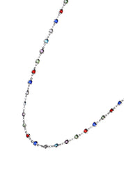 Michelle Colorful Hearts Silver XL Long Necklace