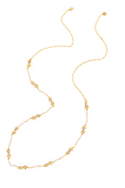 Laurent Pearl Silver Long Chain Necklace