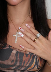 In Name of Rose White Cross Necklace