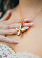 Blissful Seraphim - Seraphim Cross Necklace in Golden