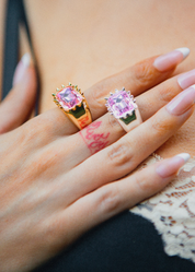 Blissful Seraphim - Rose Thorn Ring in Golden