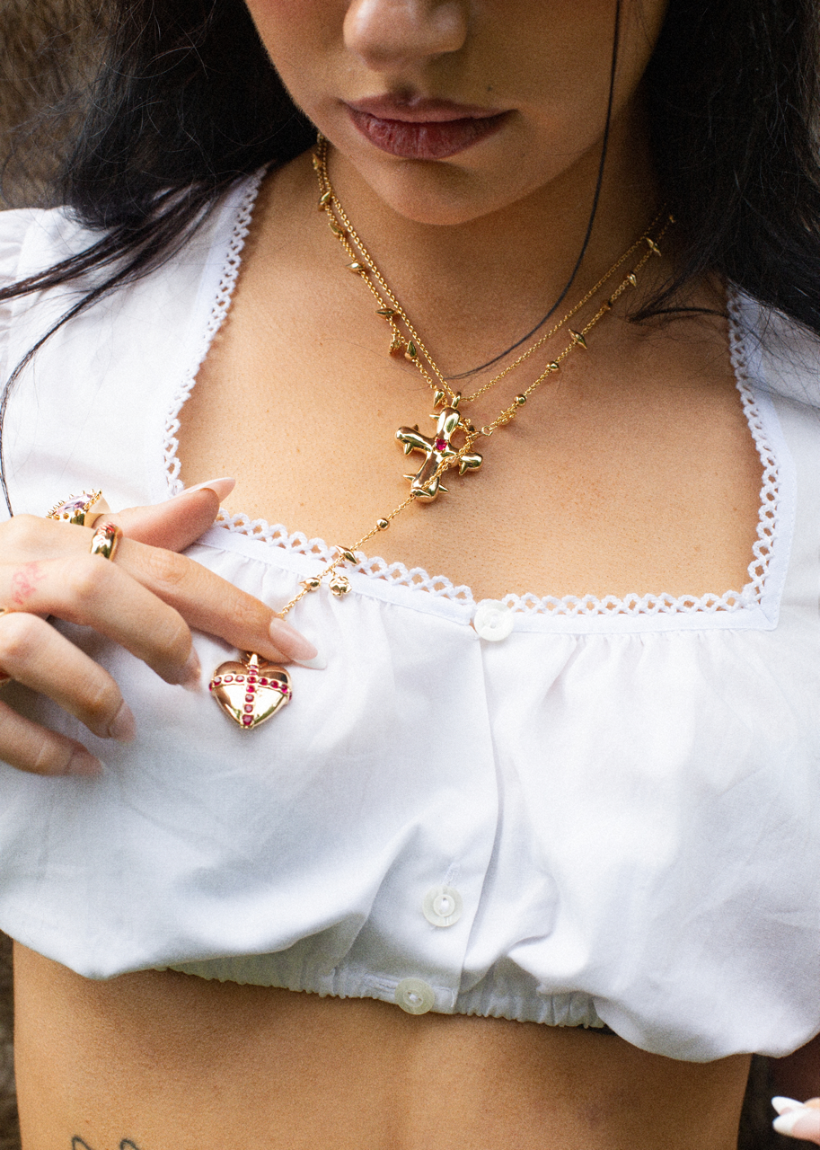 Blissful Seraphim - Gentle Heart Necklace in Golden