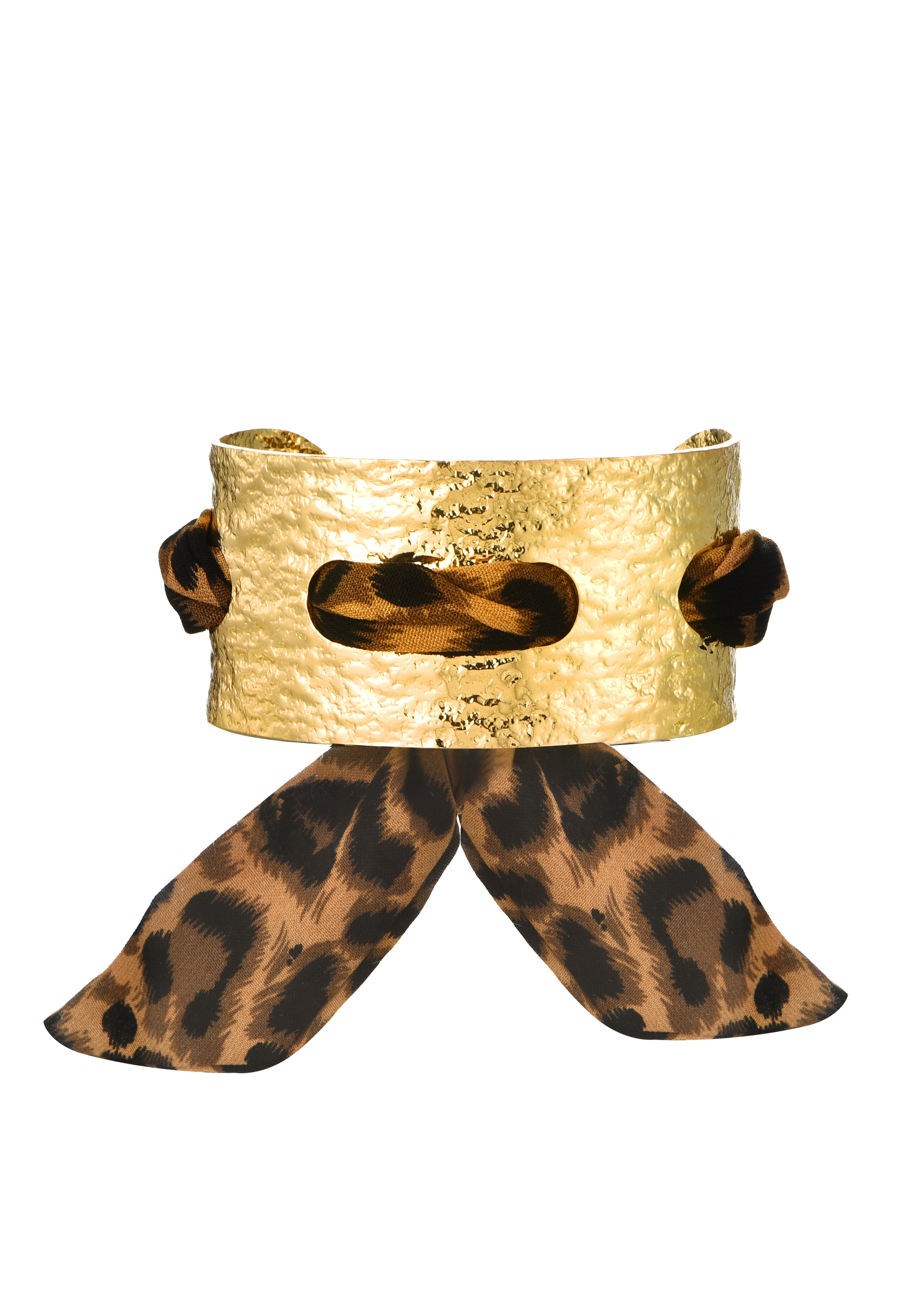 Leopard Bow Chunky Golden Bangle Bracelet – Vintage Jewelry for Women | foufou, image size:2656x3719