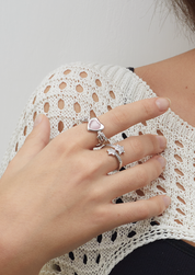 Double Star Zircon Adjustable Ring