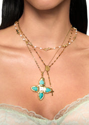 Martina Cross Long Chain Necklace