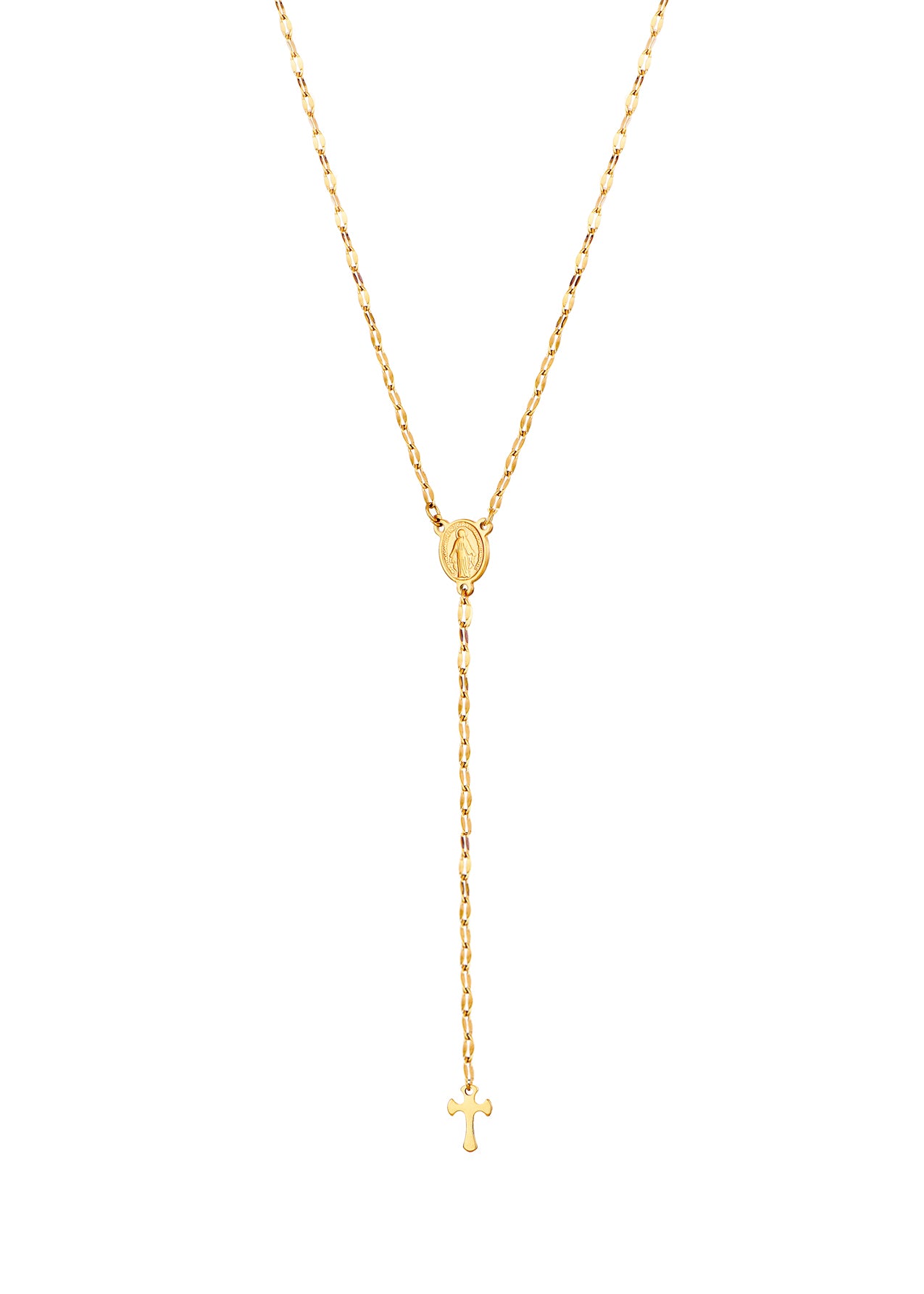 Martina Cross Long Chain Necklace - Lariat Extra Long