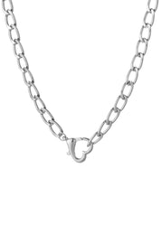 Bernadette Silver Love Locker Chain Necklace