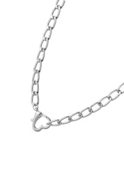 Bernadette Silver Love Locker Chain Necklace