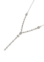 Hayes Glittering Lariat Necklace II - Silver