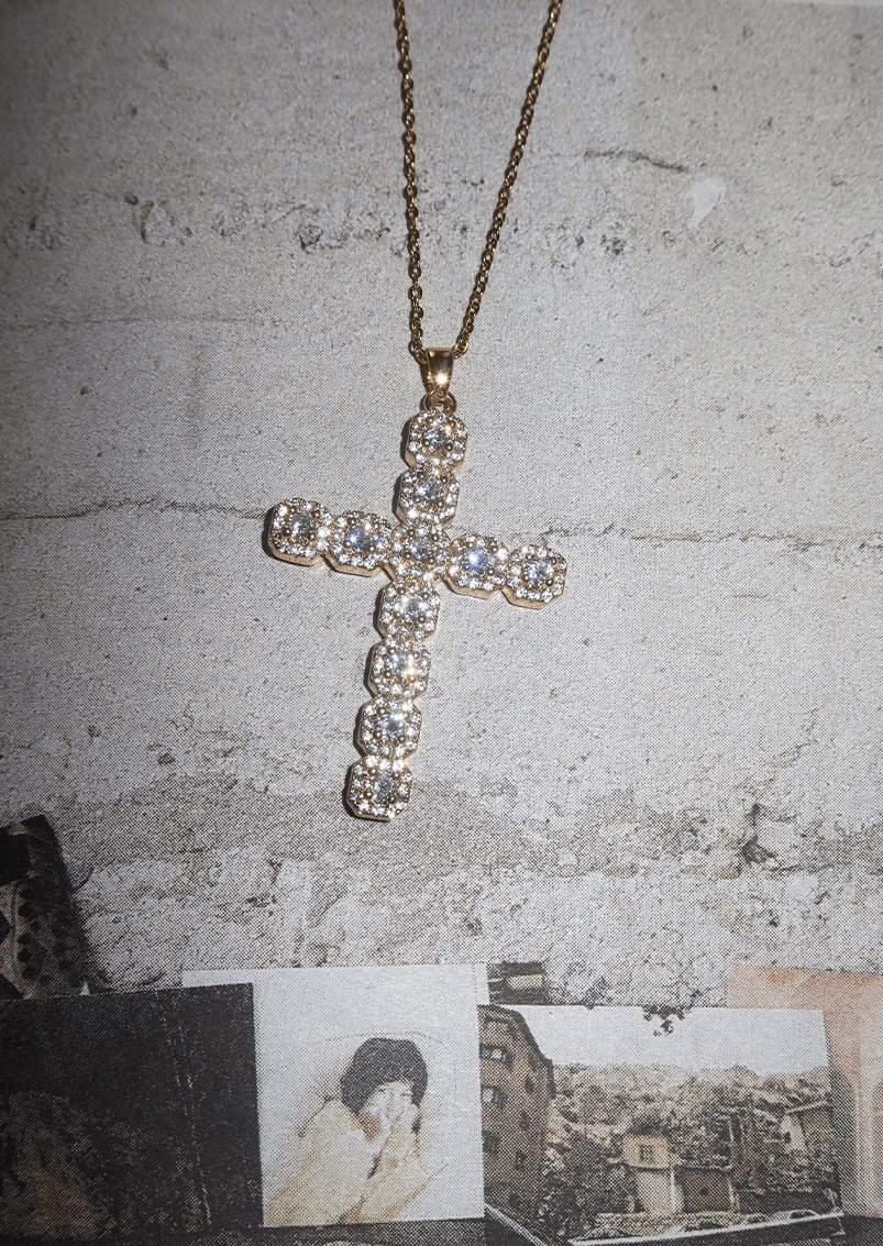 In Name of Rose White Cross Necklace