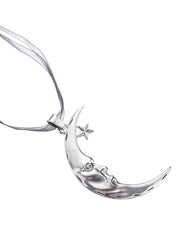 Lunar Eclipse Moon Silver Necklace