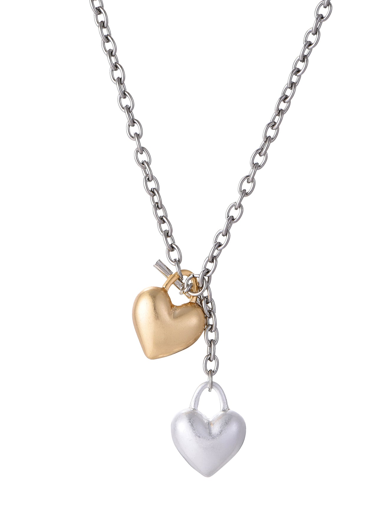 Stella Silver Golden Hearts Necklace – Vintage Jewelry for Women - Main Image