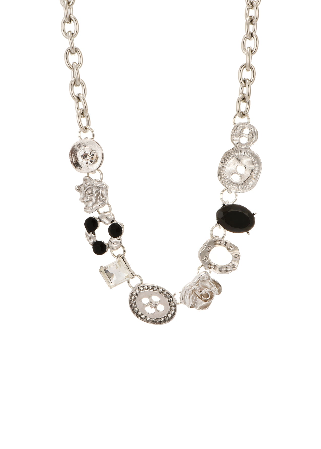 Dee Button Silver Black Cool Chocker Necklace – Vintage Jewelry