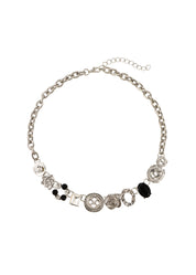 Dee Button Silver Necklace