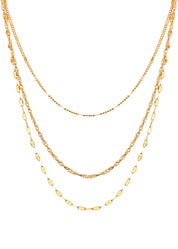 Star Trio-Layer Golden Chain Necklace