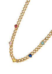 Sabino Colorful Love Golden Chain Necklace