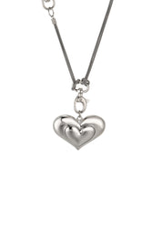 Sandy Heart Silver Necklace