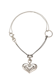 Sandy Heart Silver Necklace