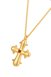 Blissful Seraphim - Seraphim Cross Necklace in Golden