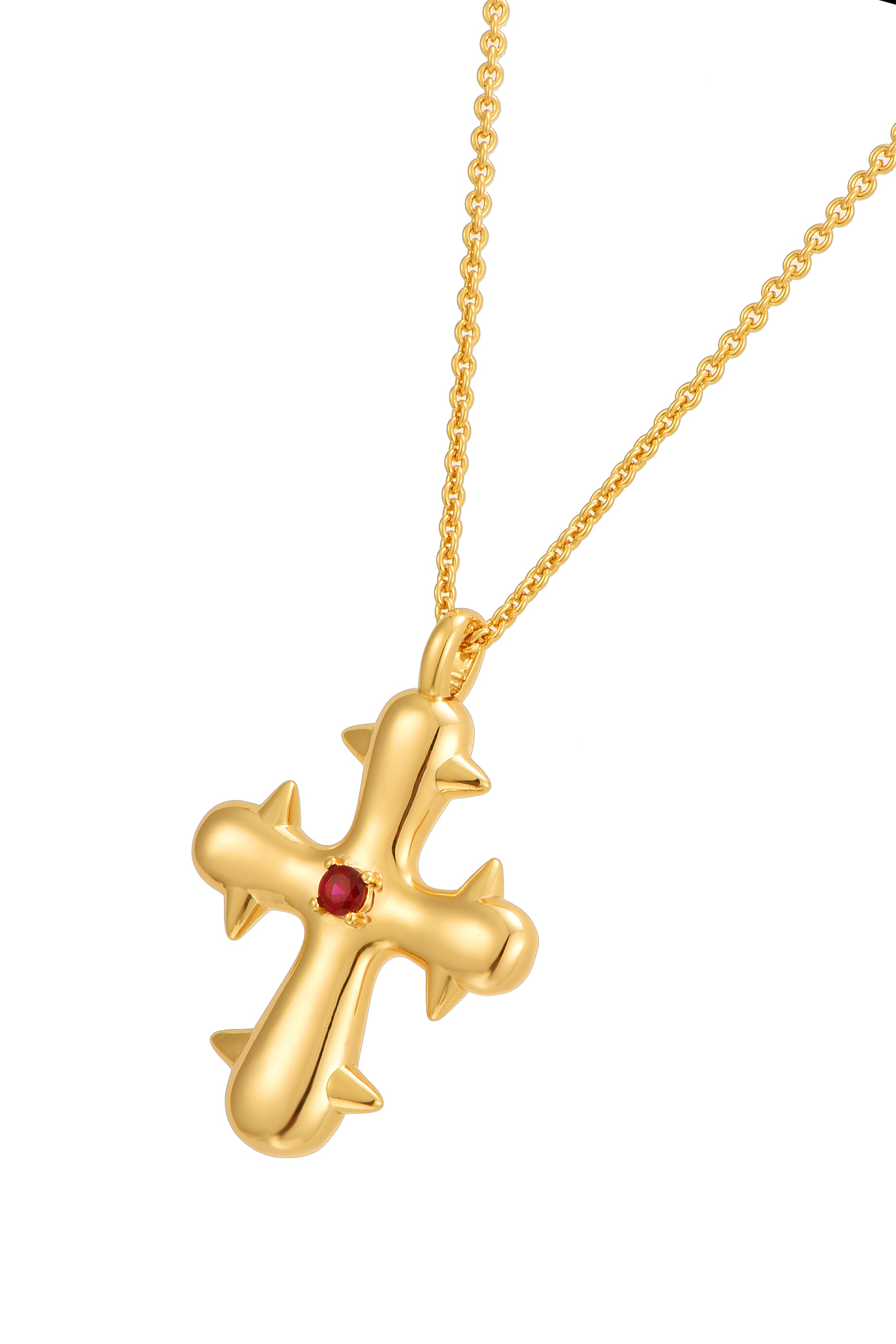 Blissful Seraphim - Seraphim Cross Necklace in Golden
