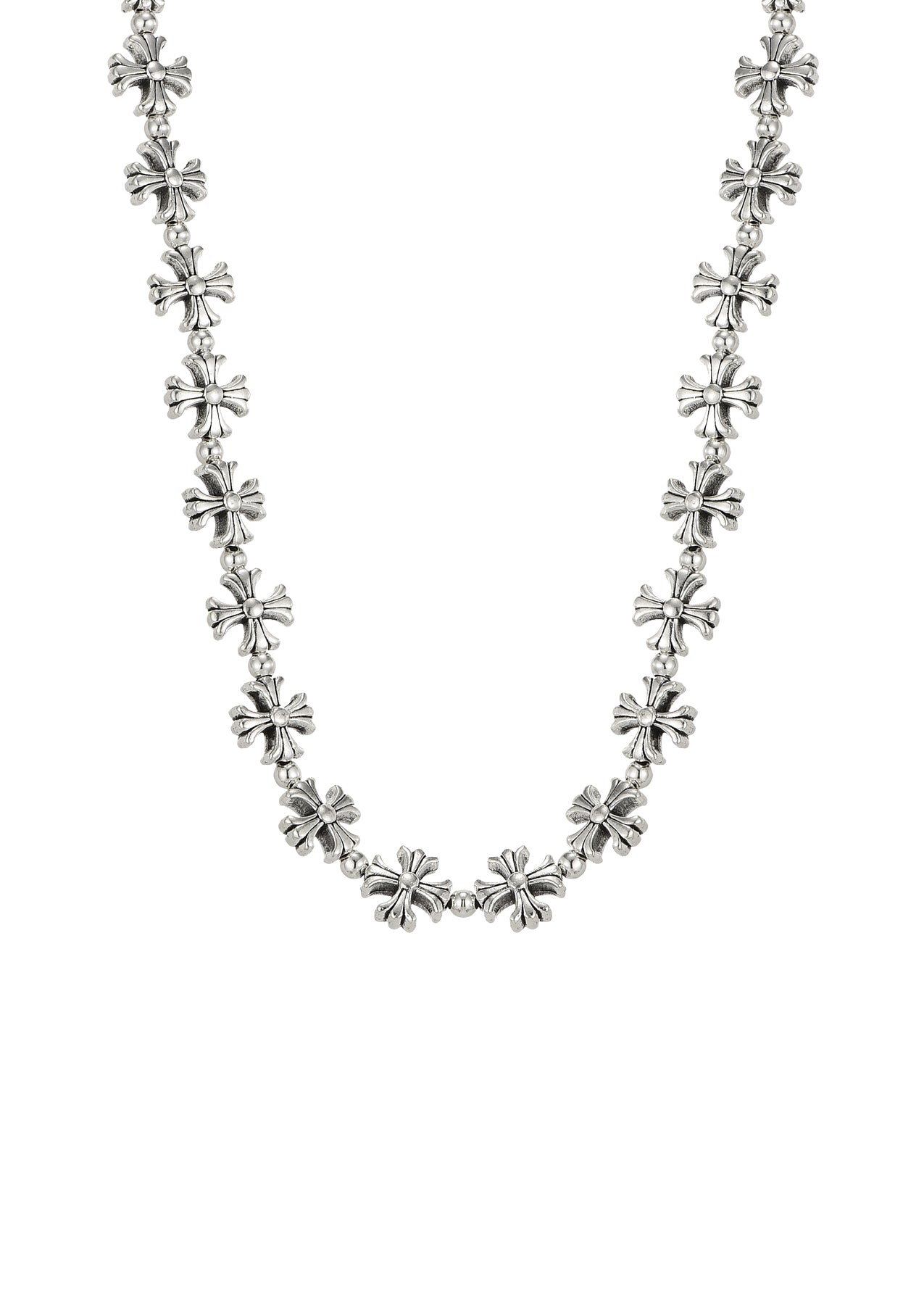 Henri Gothic Cross Silver Necklace