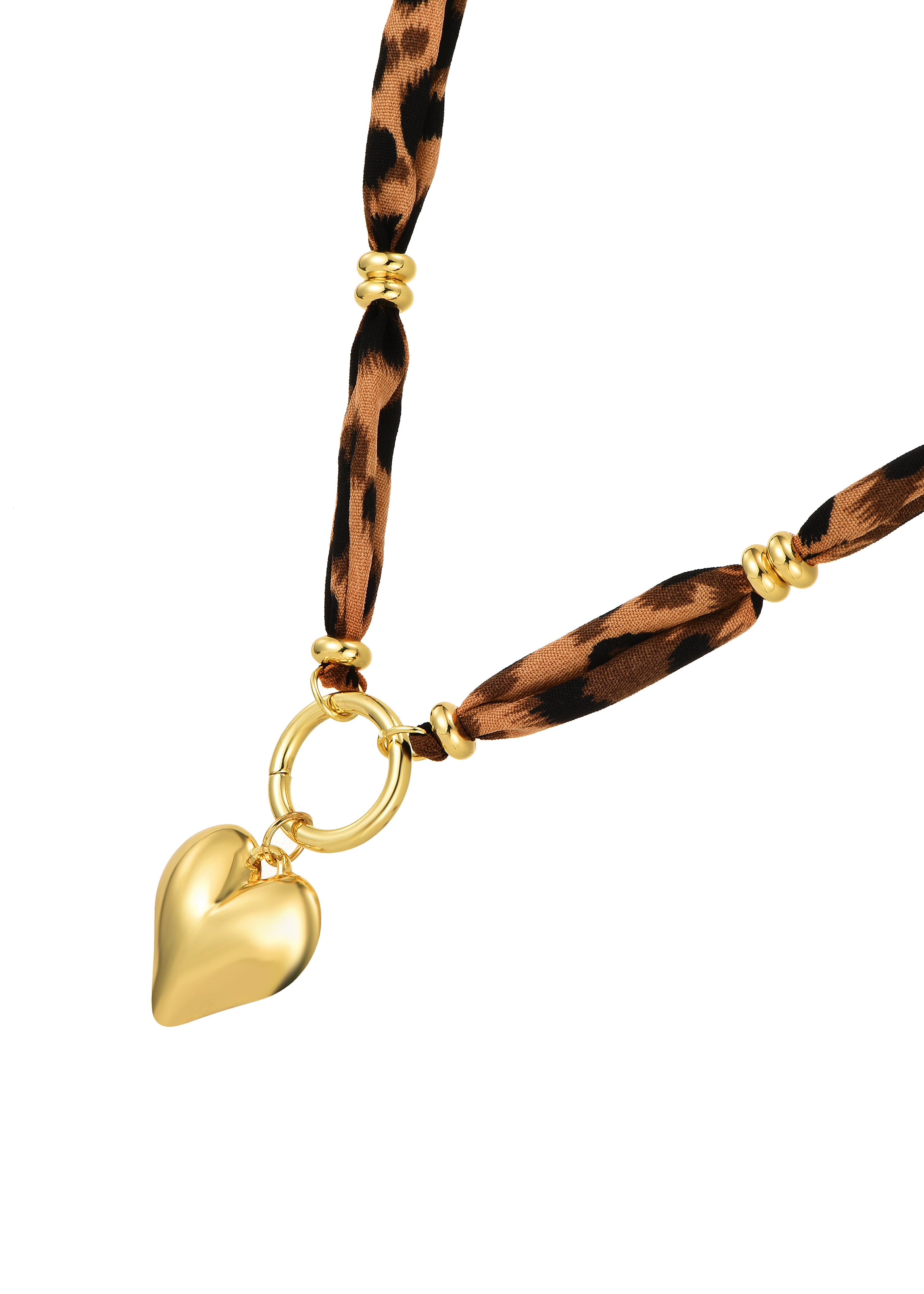 Dominique Leopard Golden Necklace - Heart