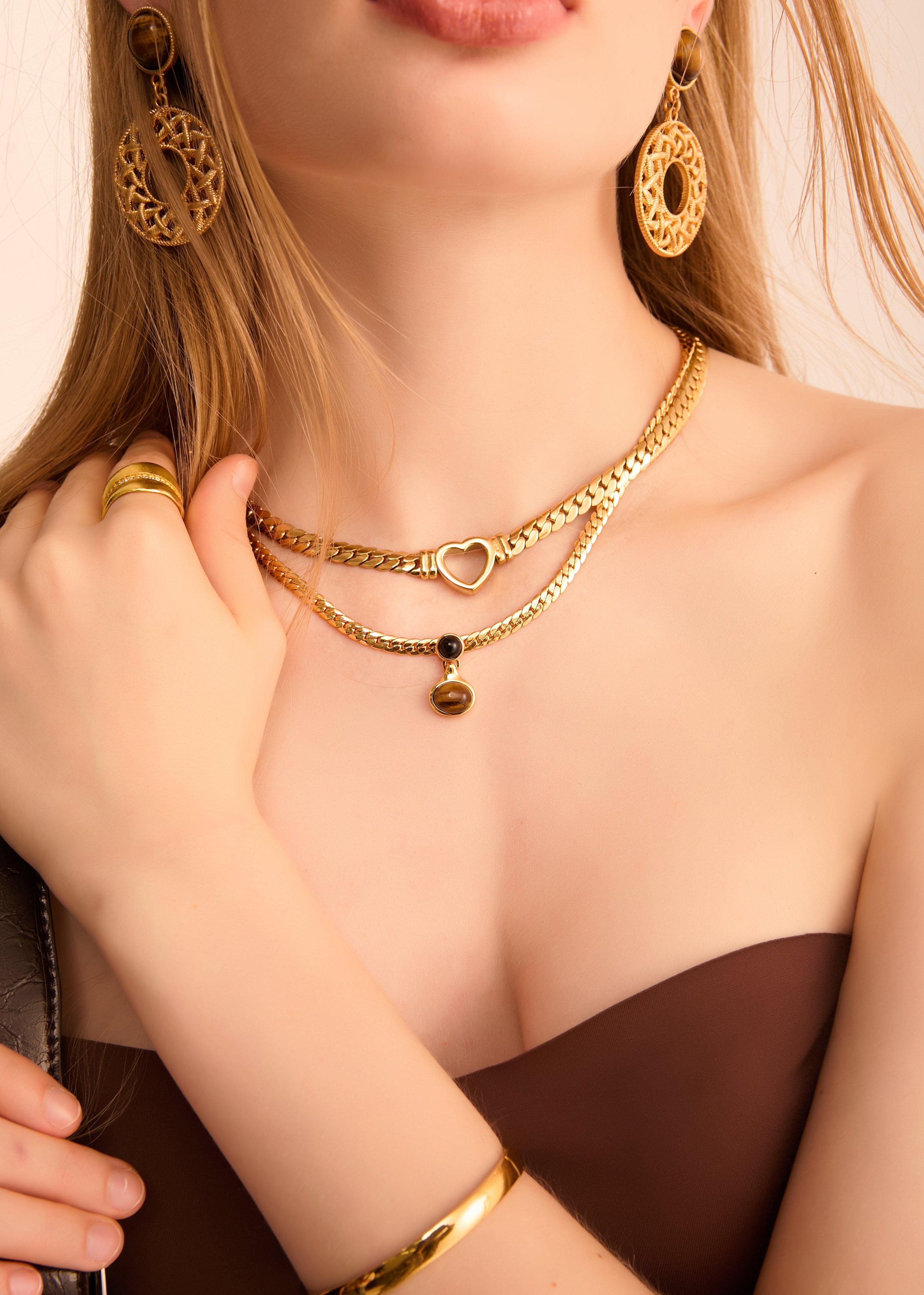 Cornelia Tiger's Eye Myth Golden Necklace