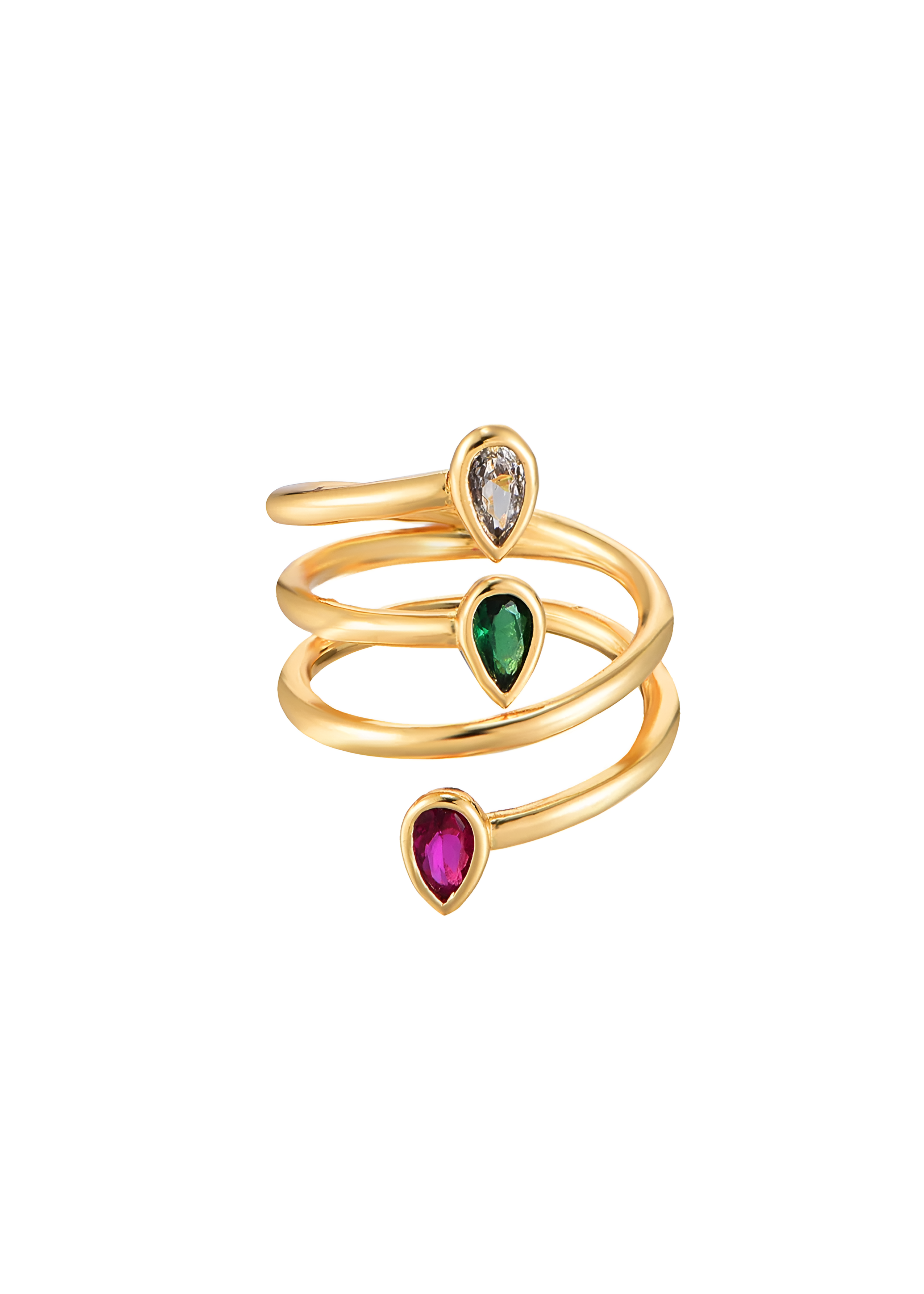 Jinn Colorful Stones Golden Ring