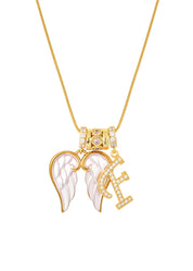 Angel Wing Alphabet Golden Necklace