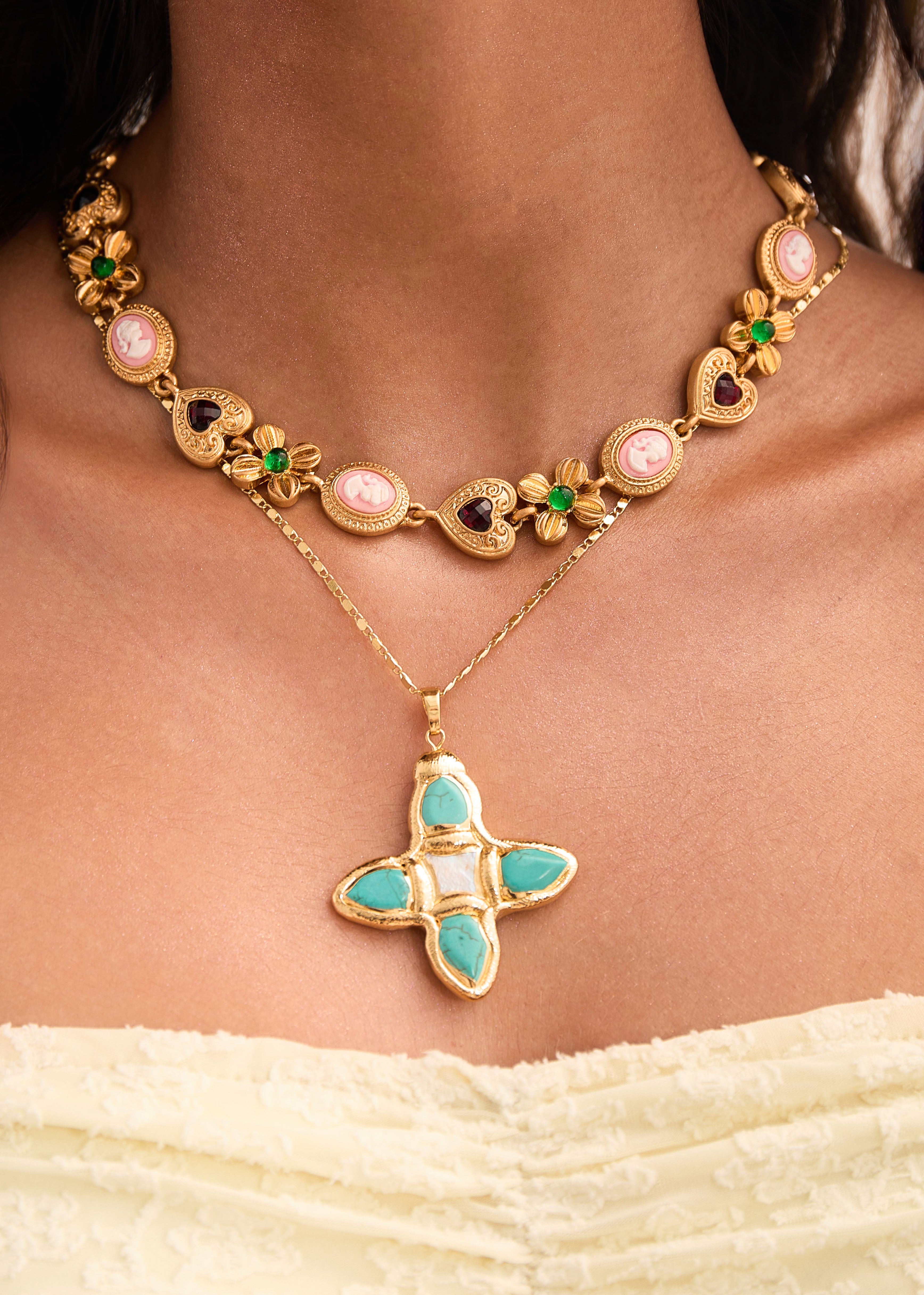【MAISON MINED】22FW★ GEMSTONE NECKLACE Sterling Silver Chain w/ Stunning Sparkling Clear Gem