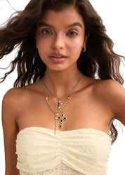 Scarlett Black Golden Cross Necklace