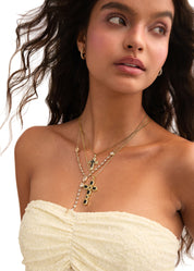 Scarlett Black Golden Cross Necklace