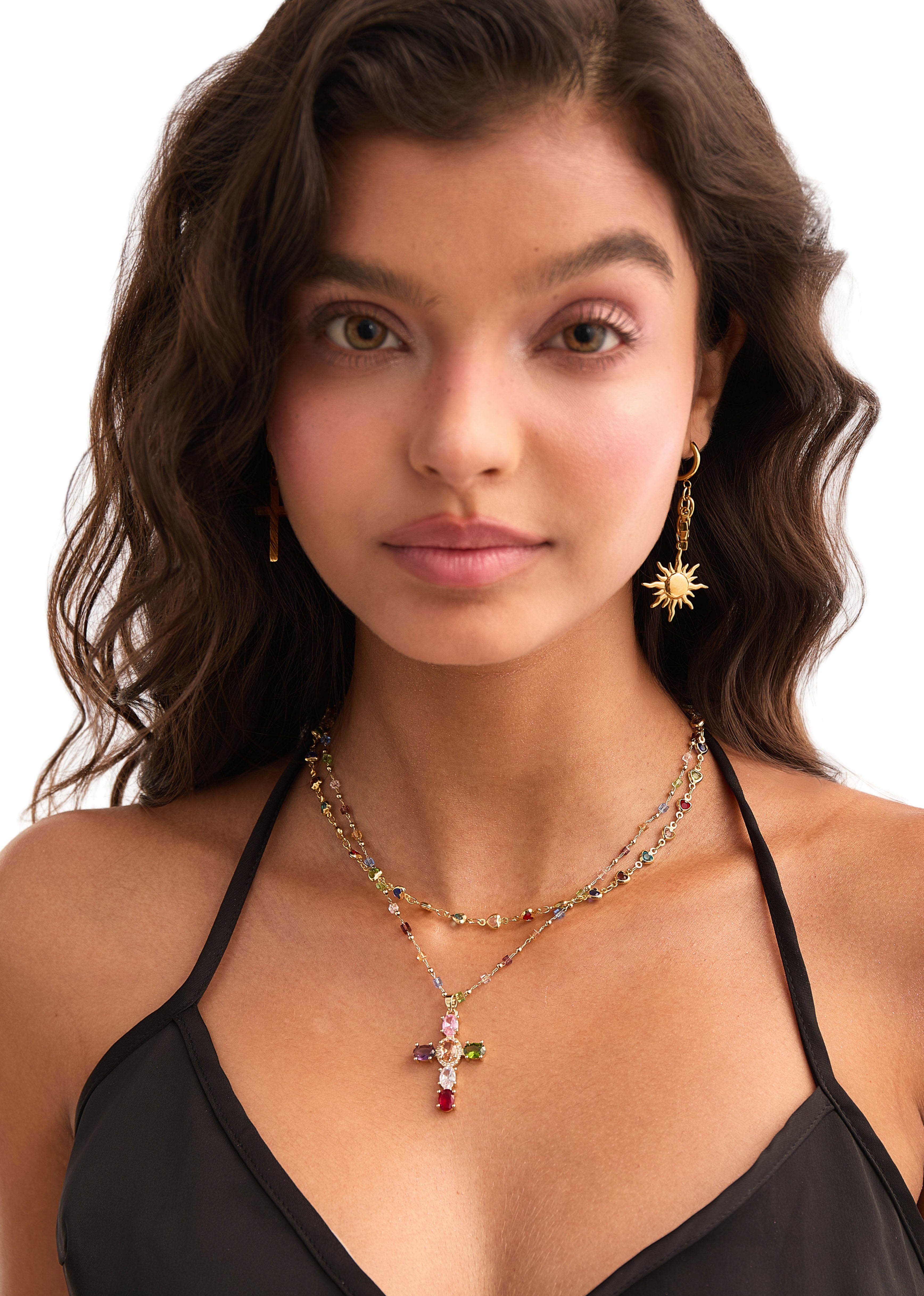 Collar de plata Love con corazones de colores Michelle