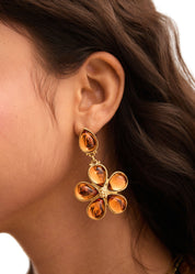 Midsummer Orange Flower Vintage Earrings