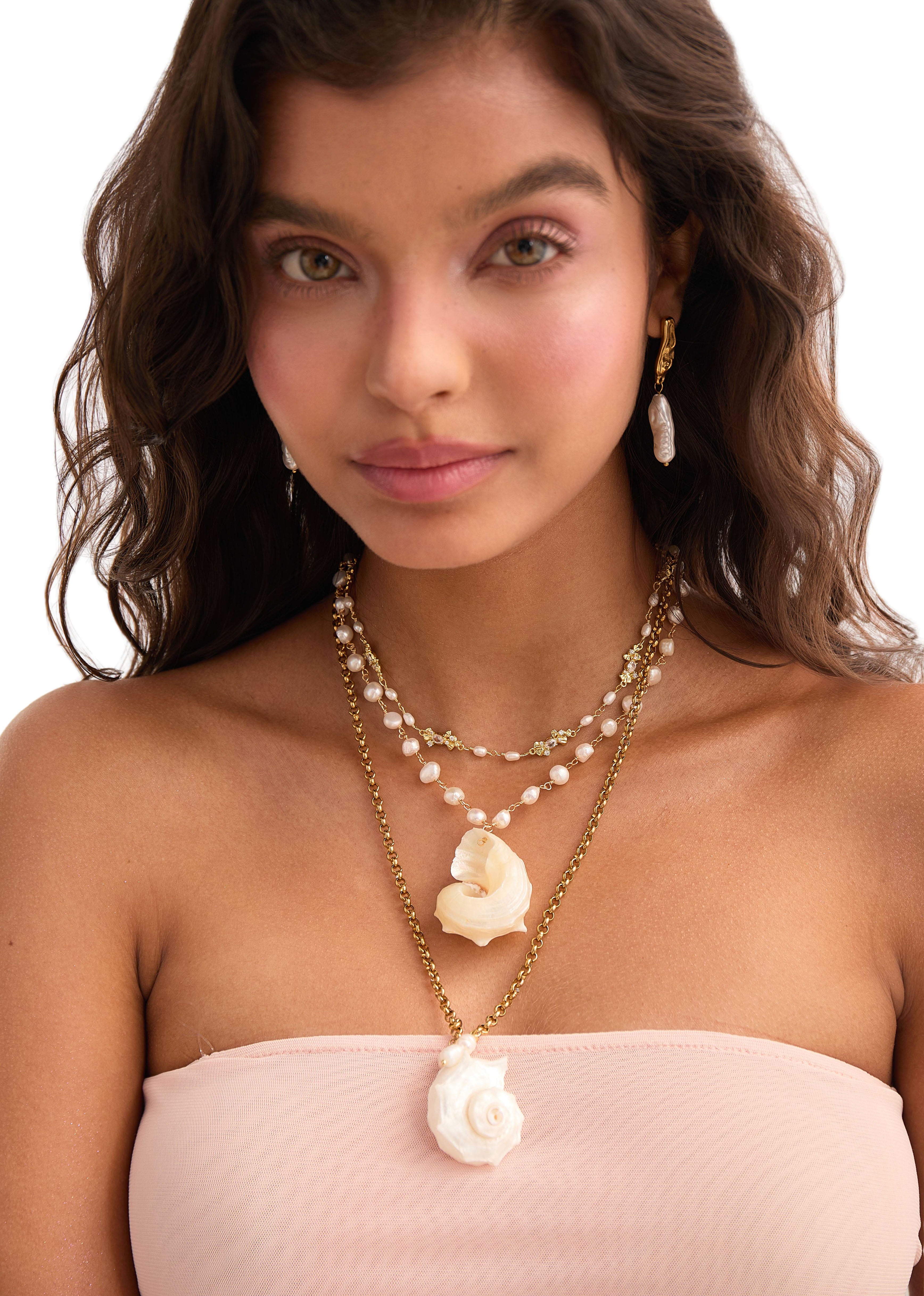 Miranda Shell Summer Long Chain Necklace